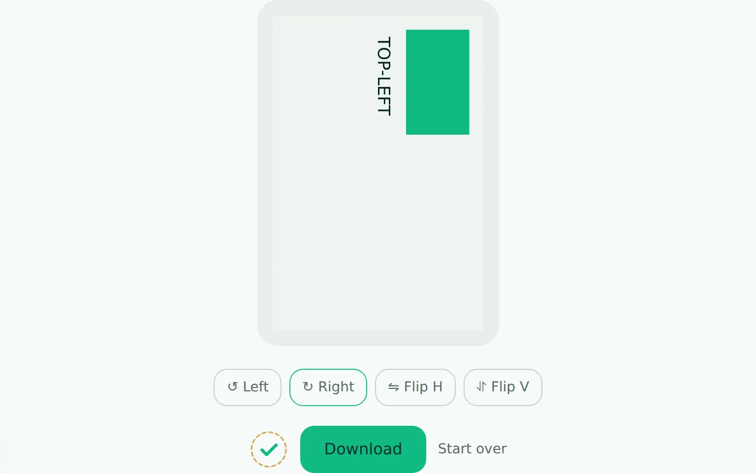 FileNorm's rotate tool turning a sideways document photo 90 degrees, with Left, Right, Flip H and Flip V controls
